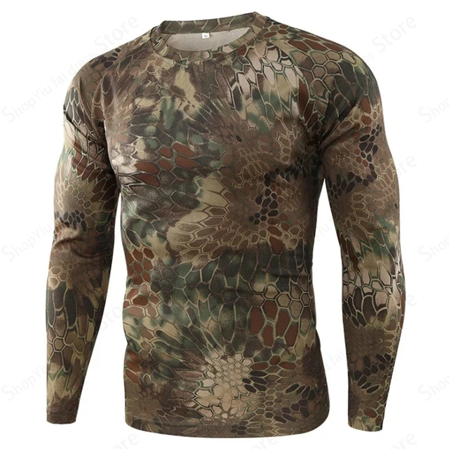 Outdoor Hunting Prints - T-shirt à manches longues camouflage pour