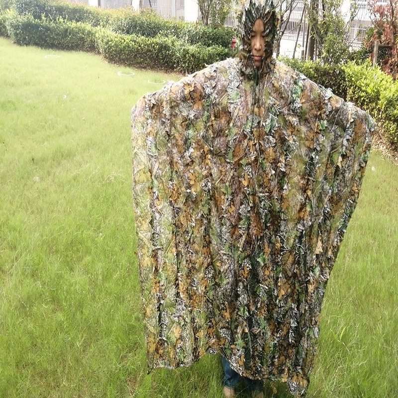 Hunting Outdoor Game - CamSolomon-Poncho de feuilles 3D réalistes, olympiques